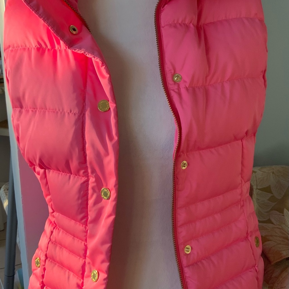 Lilly Pulitzer Pink Isabella Puffer Vest M